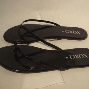 OXOX Glossy Black Flip-Flop